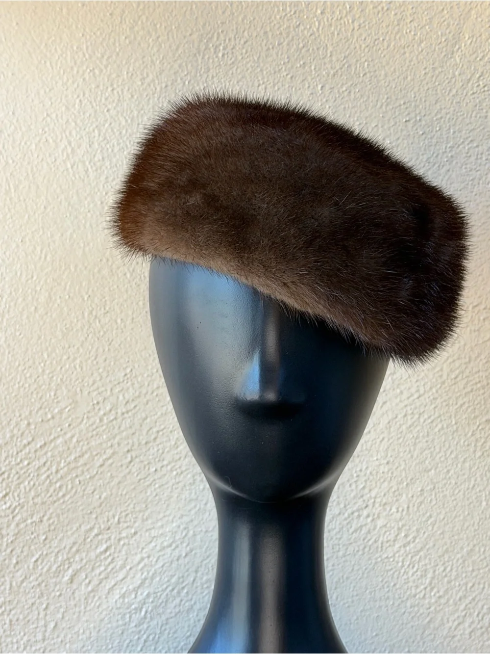 Vintage B. Altman Fifth Avenue Genuine Mink Fur Pillbox Hat Miss Alice 1960s